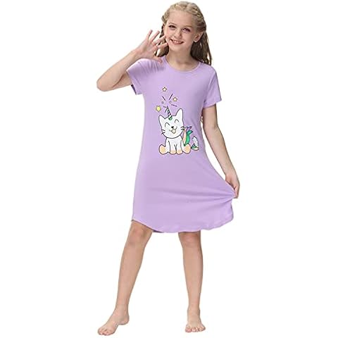 Verve Jelly Niños Niñas Camisones Algodón suave Ropa de dormir Hasta la rodilla Cover