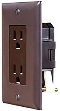 RV Trailer Camper Brown Dual Outlet W/Cover Plate Designer Collection S815