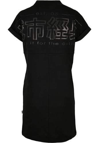 Urban Classics Vestido de Camiseta Estampado de Manga Corta para Mujer, Negro/Negro, XXL