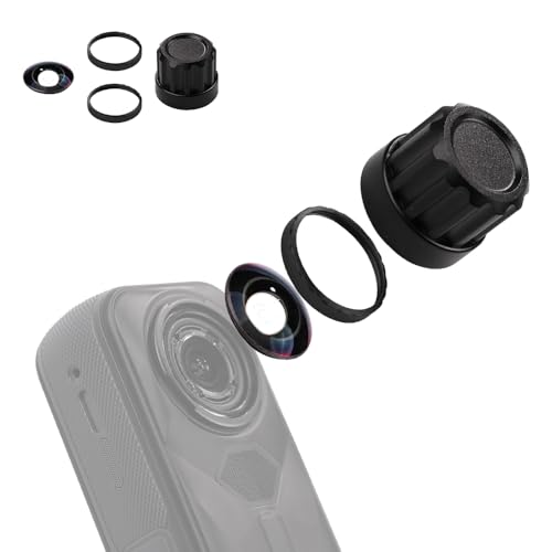 Jakoly Lens Replacement Kit for Insta360 X5 Portbale [1 Pcs] Optical Glass Cover with Removal Tool + 2 Black Base Easy Installation Lens Guard Camera Kit for Insta 360 X5 Accessories