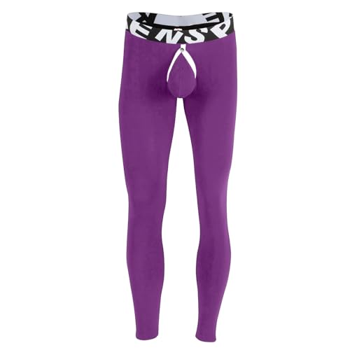 RUMAOZIA Calzoncillos largos de algodón para hombre, leggings térmicos, calzoncillos para hombre, con bolsillos abiertos, mallas elásticas, transpirables, largas, para deporte, ropa interior erótica