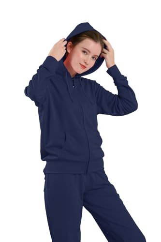 Image of LeeHanTon Womens Jogging Suits Sets Running Outfit Zipper Warm Up 2 Pieces Hoodie and Pant Tracksuit