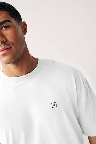 Image of Urbano Fashion Men's Solid Round Neck Oversized Half Sleeve Cotton T-Shirt