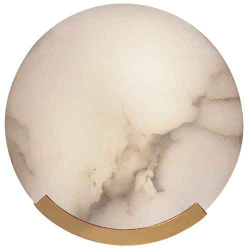 Aplique de pared redondo de alabastro y latón G9 color crema