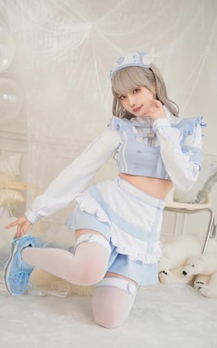 [Malymoon] コスプレ 天使界隈 天使 ナース 衣装 ハロウィン 衣装 仮装 マリームーン 7点セット 9886 詳細画像2