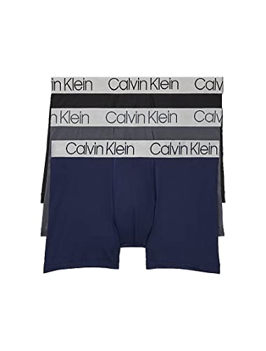 Calvin Klein Microfiber 3-Pack Trunk/ Black/Grey/Navy (Medium)