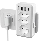 Lot De 6 Adaptateurs De Prise Européenne, Adaptateur De Prise US Vers Europe, Adaptateur De