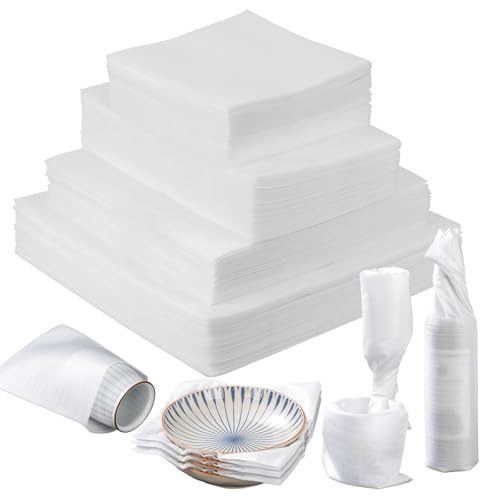 200PCS Dish Packing Supplies for Moving, 4 Sizes (16"x12", 12"x12", 12"x7.8", 7.8"x7.8") Cushion Foam Pouches for Moving, Shipping and Storage, Moving Supplies for Fragile Items, Packing Material Kit by AYAYGD - Used condition - US$25.64