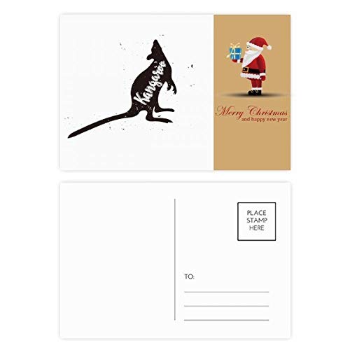 Cartes postales père Noël noir et blanc Kangourou le lot de 20 pièces pour vœux