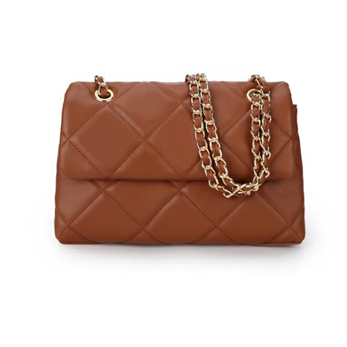 Gladdon Quilted Crossbody Purses for Women Small Ladies Shoulder Bags with Chain Trendy Clutch Purse Cute Designer Bag