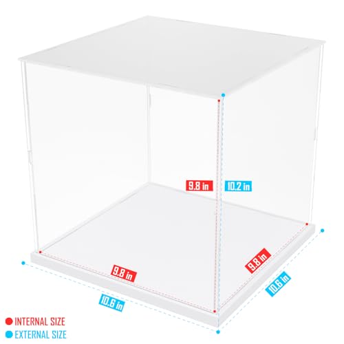 Image of Choowin Acrylic Display Case for Lego Soccer Ball 43019 for Lego Taj Mahal 21056 10266 75318 76261 Thickened Clear Acrylic Display Cases for Collectibles Assemble Dustproof Display Box(White Base)