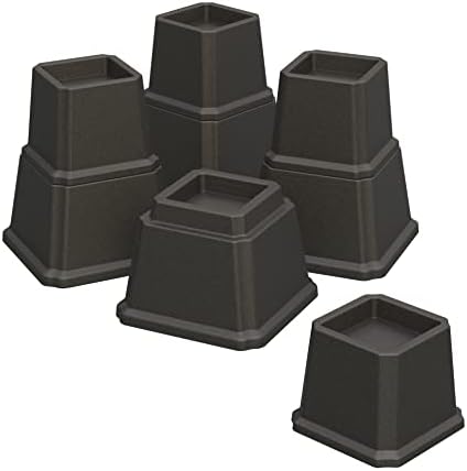 UUKING Bed Risers 7 Inch Heavy Duty Bed Elevators in Adjustable Heights of 7, 4 or 3 Inches, Set of 4 Lifts Up 1,500 lbs Furniture Riser for Sofa and Table, Black