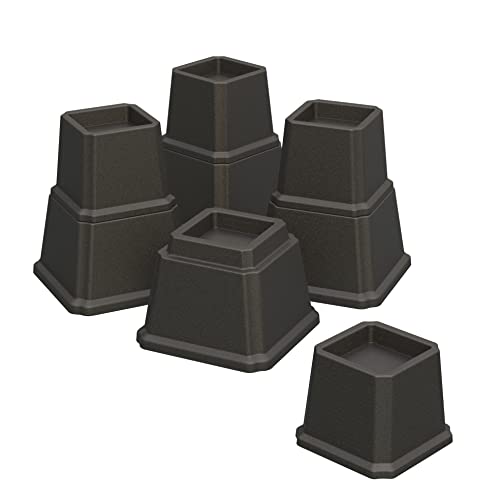 Uuking Bed Risers 7 Inch Heavy Duty Bed Elevators In Adjustable Heights Of 7, 4 Or 3 Inches, Set Of 4 Lifts Up 1,500 Lbs Furniture Riser For Sofa And Table, Black #TOP2