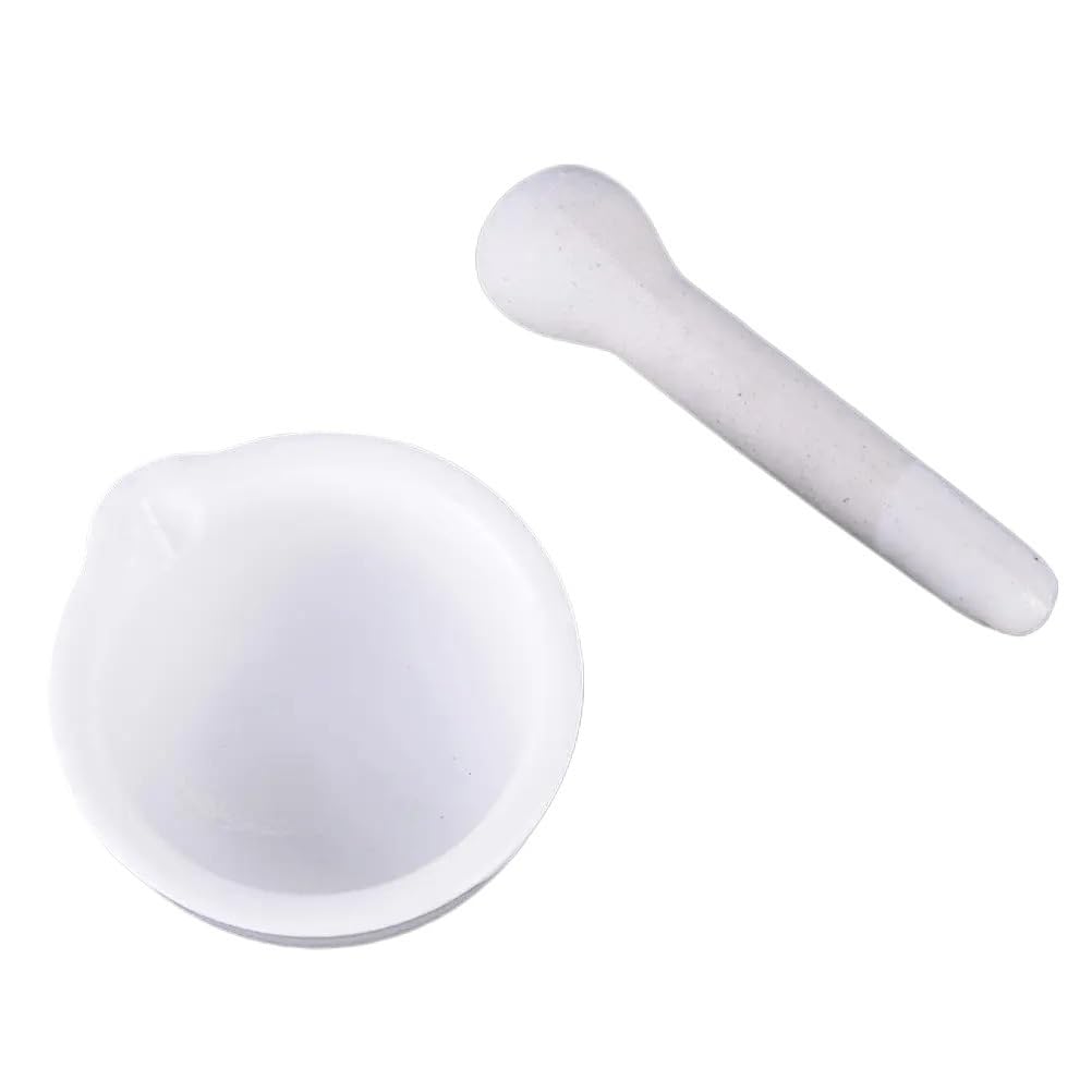 Mortero de Porcelana de 6 ml, Color Blanco Pulido