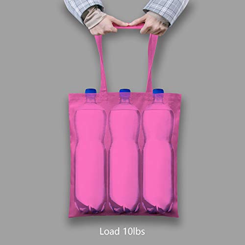 Image of TOPDesign 24-Pack Economical 16 inchx15 inch Pink Cotton Tote Bag, Lightweight Medium Reusable Grocery Shopping Cloth Bags, Suitable for DIY, Advertising, Promotion, Gift, Activity