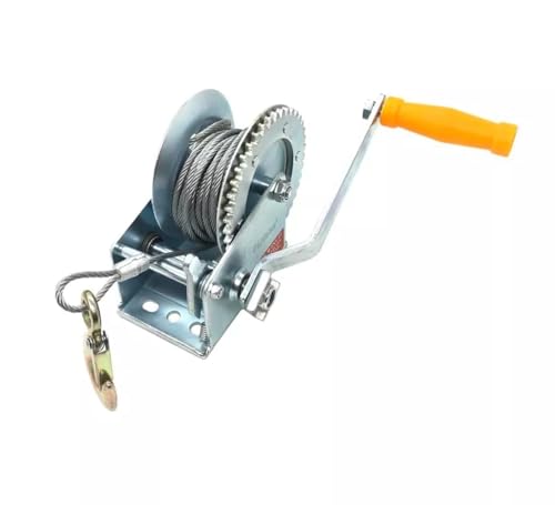 Kovalmax® Verricello manuale paranco montacarichi gancio argano 1200 lb cavo acciaio 6 mt