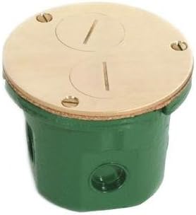Lew Electric Flush Mounted Round Floor Box (Dual Screw Plugs | Power, Brass)