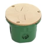 Lew Electric Flush Mounted Round Floor Box (Dual Screw Plugs | Power, Brass)
