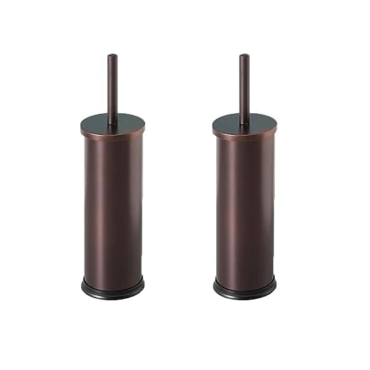 Conjunto de escovas de banheiro bronze (pacote com 2), da Home Basics | Escova e suporte de vaso sanitário de metal | Suportes para banheiros | Brus de banheiro antigo e contemporâneo