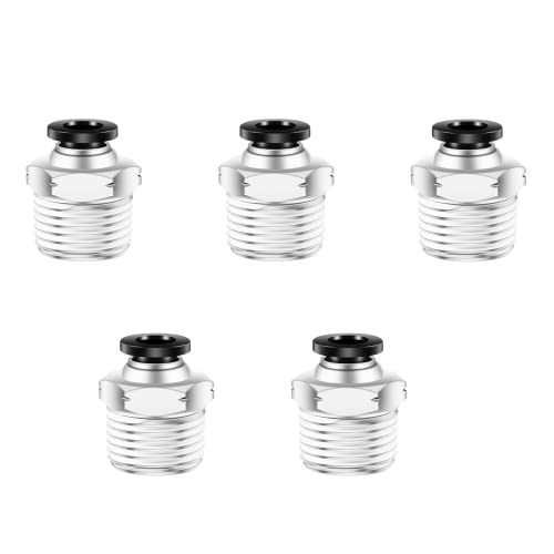 1/2 Push To Connect Fitting,Ceker 1/4" Od Tube To 1/2" Npt Male Thread Push Fitting Air Fittings Pneumatic Tube Fittings Quick Connect Air Hose Fittings 5Packs #TOP4
