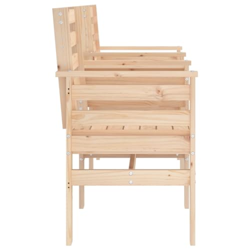 Banco de jardín con mesa robusto en madera maciza premium 6