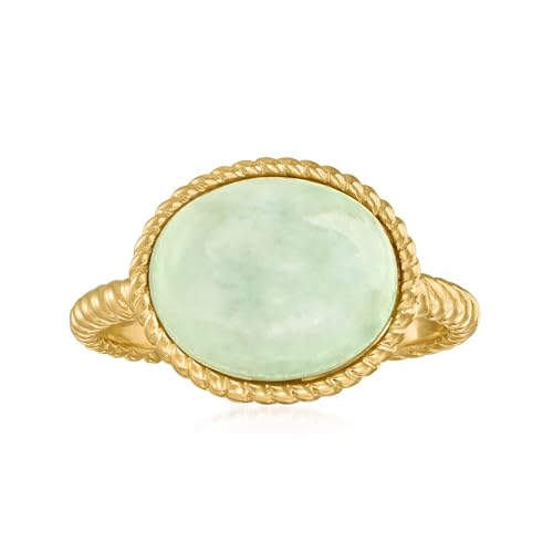 Ross-Simons Jade Roped Ring in 18kt Gold Over Sterling. Size 6