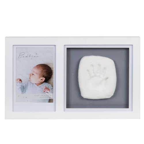 Bambino Baby Hand/Foot Print Photo Frame Kit - White, 25cm (H) x 38cm (W) x 4cm (D), Baby