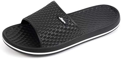 FUNKYMONKEY Womens Bathroom Shower Slippers Indoor Home Beach Non Slip Sandal (10 M US, Black/FMB)