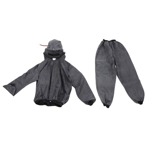 Ausla Traje de Chorro de Traje Protector de Chorro de Tipo Dividido Mono de Cuerpo Completo de Tela de Goma con Diseño de Casco Incorporado para Trabajos de Pulverización de Pintura con de