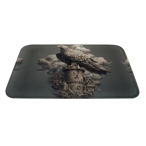 RRKDOY Anti Slip Floor mat Eagle on The Tower Picture for Indoor and Outdoor Door mats, Suitable for Bedroom and Bathroom entrances 16x24in - Image 8
