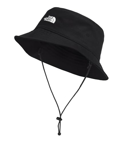 The North Face Norm Bucket Hat - Packable Sun Hat for Men & Women, Adjustable Chin Strap, Recycled Polyester & Cotton Fabric, TNF Black, Small/Medium