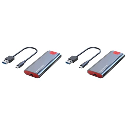 NemeaEx (ネメアエクス) 2X M2 SSD ケース M.2 - USB 3.1 Gen 2 10Gbps NVMe SSD エンクロージャ、NVMe PCIE M キー/ (B+M) キー SSD ハードディスク用、M2 SSD ケース AC