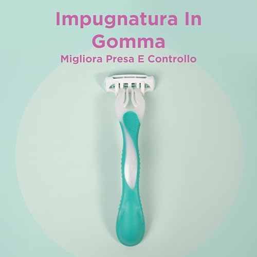 Wilkinson Sword - MyIntuition Smooth Sensitive Quattro - Rasoio Usa & Getta - Rasoio a 4 Lame per Donna - 2 Strisce Lubrificanti con Aloe Vera e Vitamina E - Confezione 3+1 - Immagine 3
