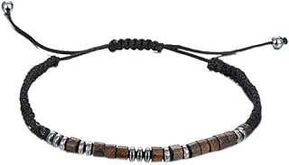 M.A.S To My Son Bracelet from Mom I Love You Morse Code Bracelets for Son To My Daughter Adjustable Wristband Bracelet, length is from 6.3" to 10.23", Obsidian, obsidian