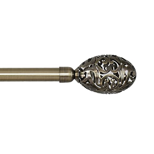 HOMEYA - Barra Cortina Extensible - Barra Forjado Extensible para Cortina - Palo Delgado con Sorportes 120-210cm, Bronce - Red