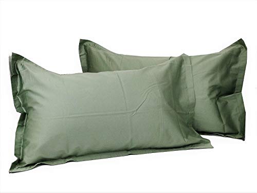 Fazzini Completo di Lenzuola matrimoniali in Puro Raso di Cotone 300TC Effetto setificato Art. Trecento qualità Top (Verde Salvia 3)