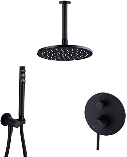 Ensemble de douche de salle de bain avec douchette à main laiton noir