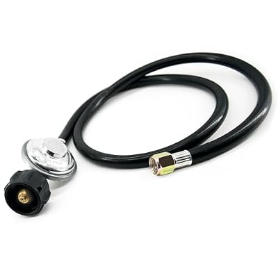 5 Feet Universal Low Pressure Propane Regulator and Hose, QCC1 Hose and Regulator for Most LP Gas Grill, Heater and Fire Pit Table, 3/8" Female Flare Nut