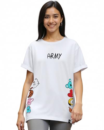 Image of Bewakoof Women's Typography 100% Cotton T-Shirt - Boyfriend Fit, Round Neck, Half Sleeves Loose Fit