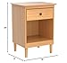 Walker Edison Russ Mid Century Modern 1-Drawer Solid Wood Nightstand Set, 2 Pack, Caramel