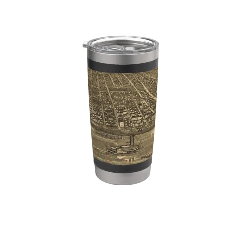 Old Davenport IA Map (1875) Stainless Steel Insulated Tumbler