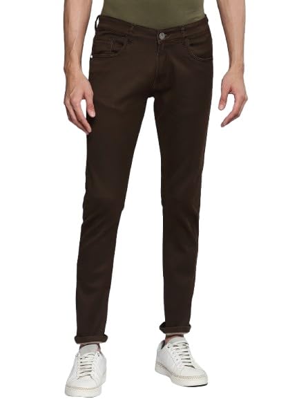 Image of Allen Cooper Skinny Low Rise Power Stretch Denim Chinos Type Jeans for Men