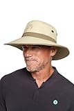 Coolibar UPF 50+ Men's Matchplay Golf Hat - Sun Protective (Large/X-Large- Tan/Khaki)