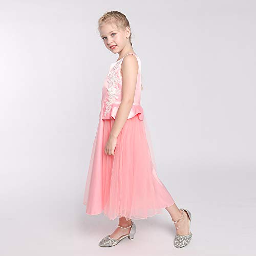 Sunny Fashion Girls Dress Cap Sleeve White Wedding Party Bridesmaid Church3