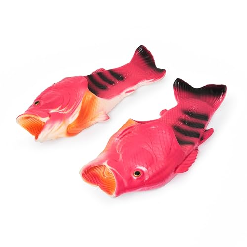 Coddies Fish Flip Flops - The Original Fish Slippers - Funny Gift Unisex Sandals Bass Slides Pool Beach & Shower Shoes (Pink | 3-4 Men | 5-6 Women | EU 36-37)