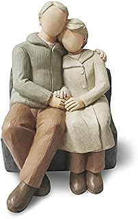 Couple Anniversary Sculpted Hand-Painted Figure Gifts Husband and Wife Wedding Hand-Painted Figurine Gift, Happy 20th - 50th Anniversary Statue for Him and Her Together