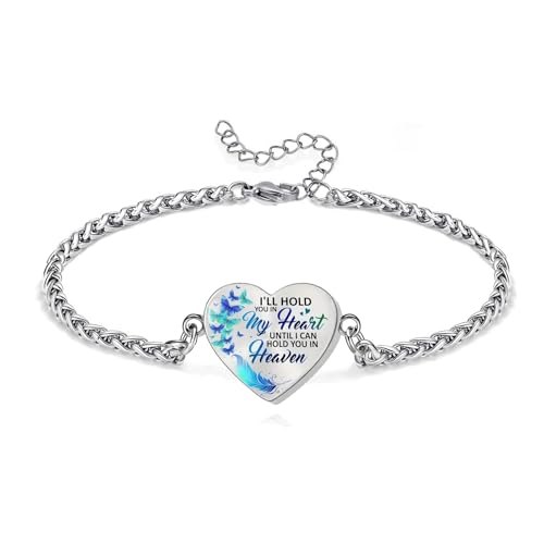 Cremation Jewelry Heart Urn Bracelet for Ashes for Women Memorial Pendant Human Ashes Keepsake Link Bracelet