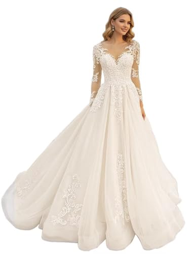 MeiLiqe Ivory Beach Boho Wedding Dress for Women...