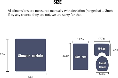 Zokyer Kids Shower Curtain Set Colorful Rainbow Mid Century Retro Polka Dot Orange Fun Geometric Blue Abstract Bright Bathroom Decor With Non-Slip Rugs Toilet Lid Cover U Shape Mat 12 Hooks (60Wx72L) #TOP4