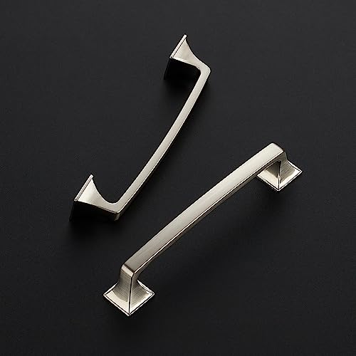 Image of Ravinte 30 Pack Solid 5 inch Square Foot Arch Pulls Kitchen Cabinet Handles Brushed Nickel Pulls Silver Dresser Kitchen Cupboard Hardware Handles for Cabinets Cupboard Drawers